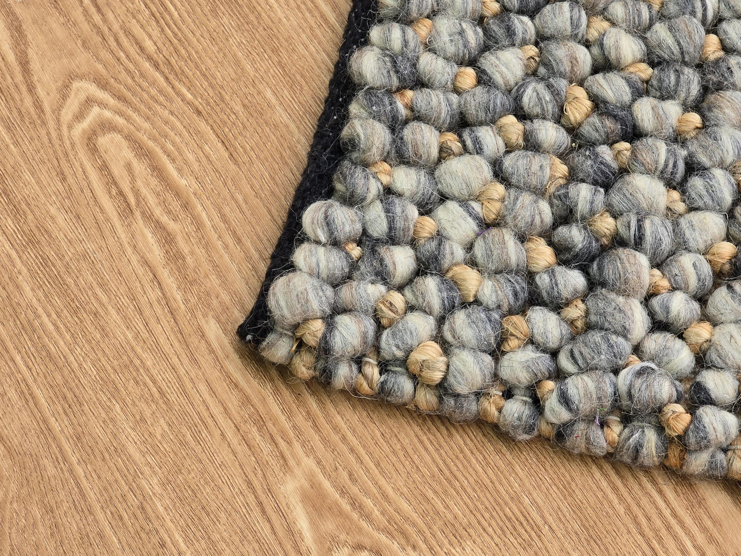 Handwoven Chunky Loop Wool Wool and Jute Area Rug- Grey & Beige New Zealand Wool, Eco-Friendly, Custom Sizes, Boho and Modern Decor