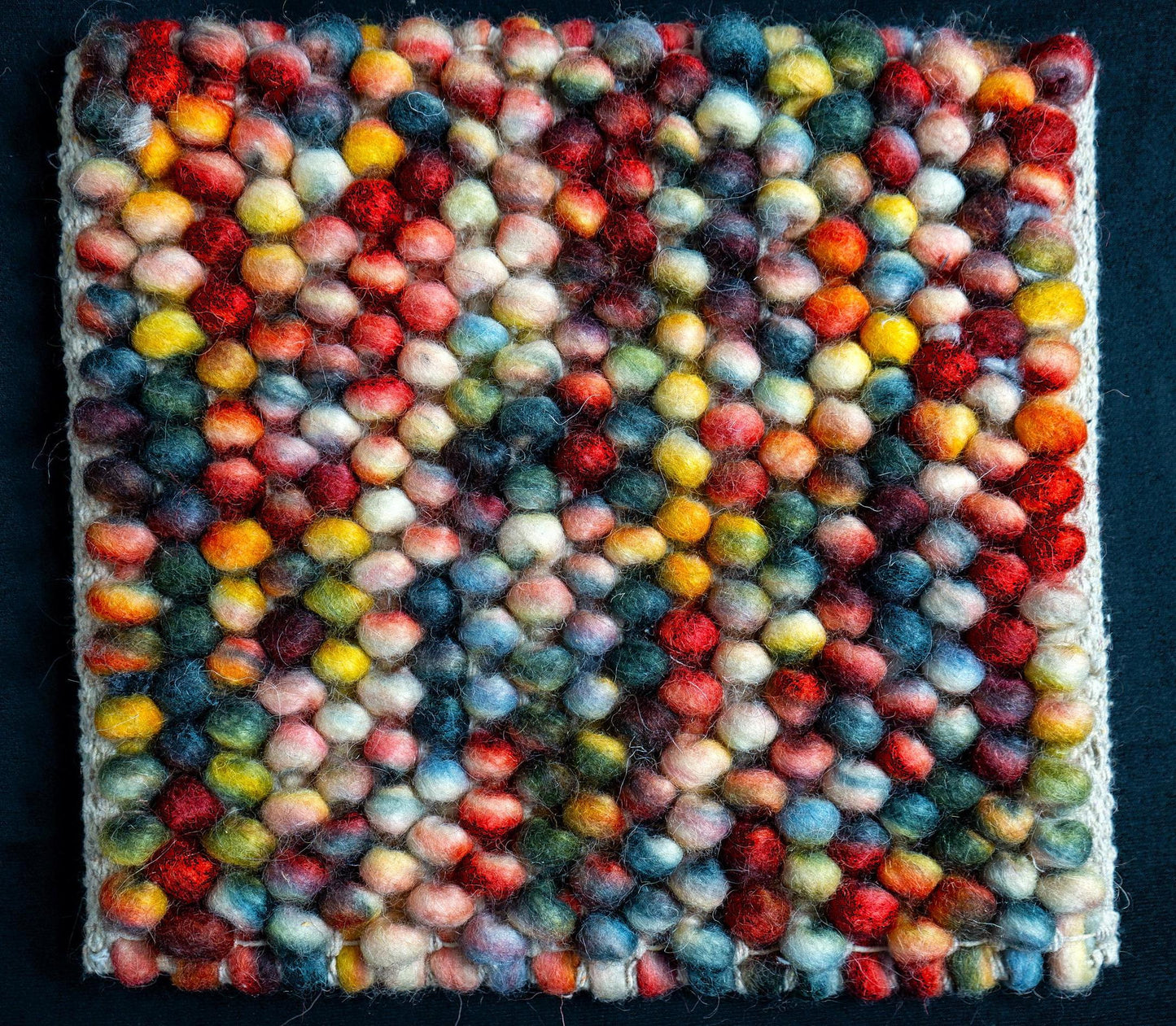 Chunky Multi color Loop Rug – Handcrafted New Zealand Wool Rug, Vibrant Eco-Friendly Area Rug, Custom Sizes Available