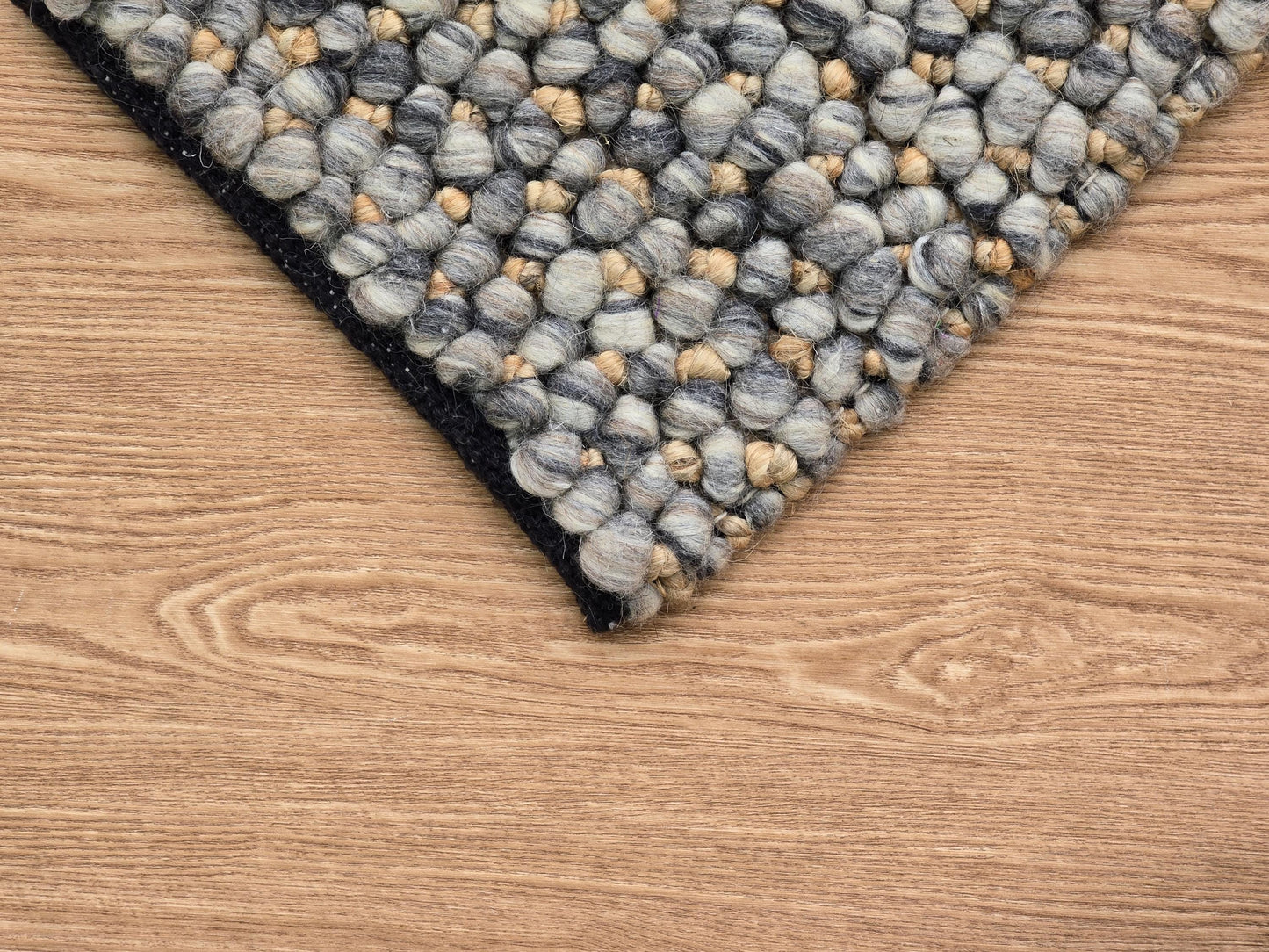 Handwoven Chunky Loop Wool Wool and Jute Area Rug- Grey & Beige New Zealand Wool, Eco-Friendly, Custom Sizes, Boho and Modern Decor