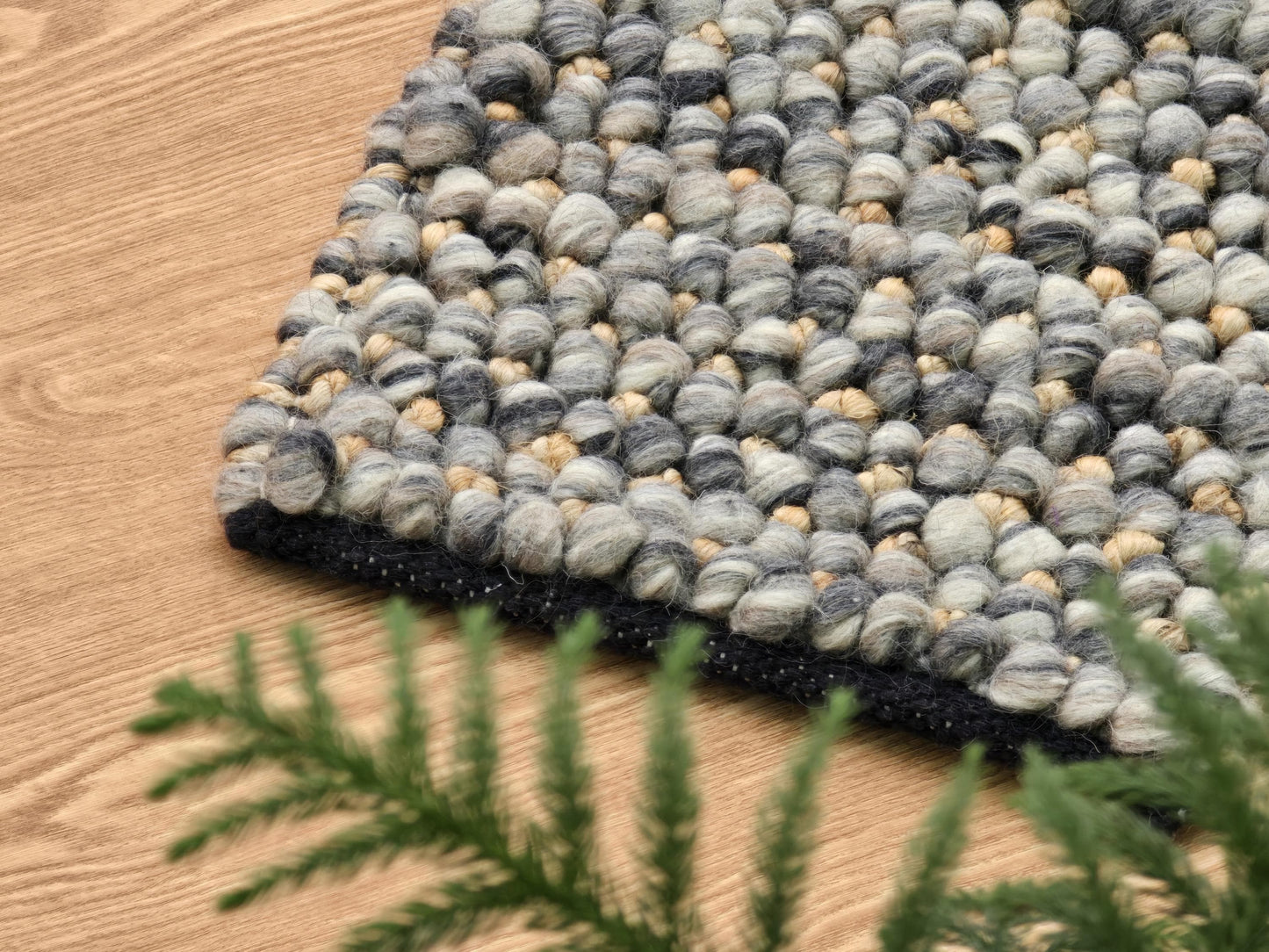 Handwoven Chunky Loop Wool Wool and Jute Area Rug- Grey & Beige New Zealand Wool, Eco-Friendly, Custom Sizes, Boho and Modern Decor