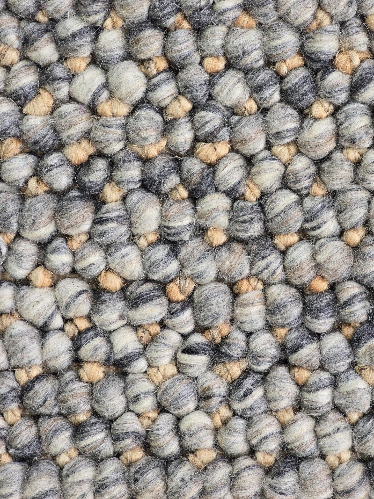 Handwoven Chunky Loop Wool Wool and Jute Area Rug- Grey & Beige New Zealand Wool, Eco-Friendly, Custom Sizes, Boho and Modern Decor