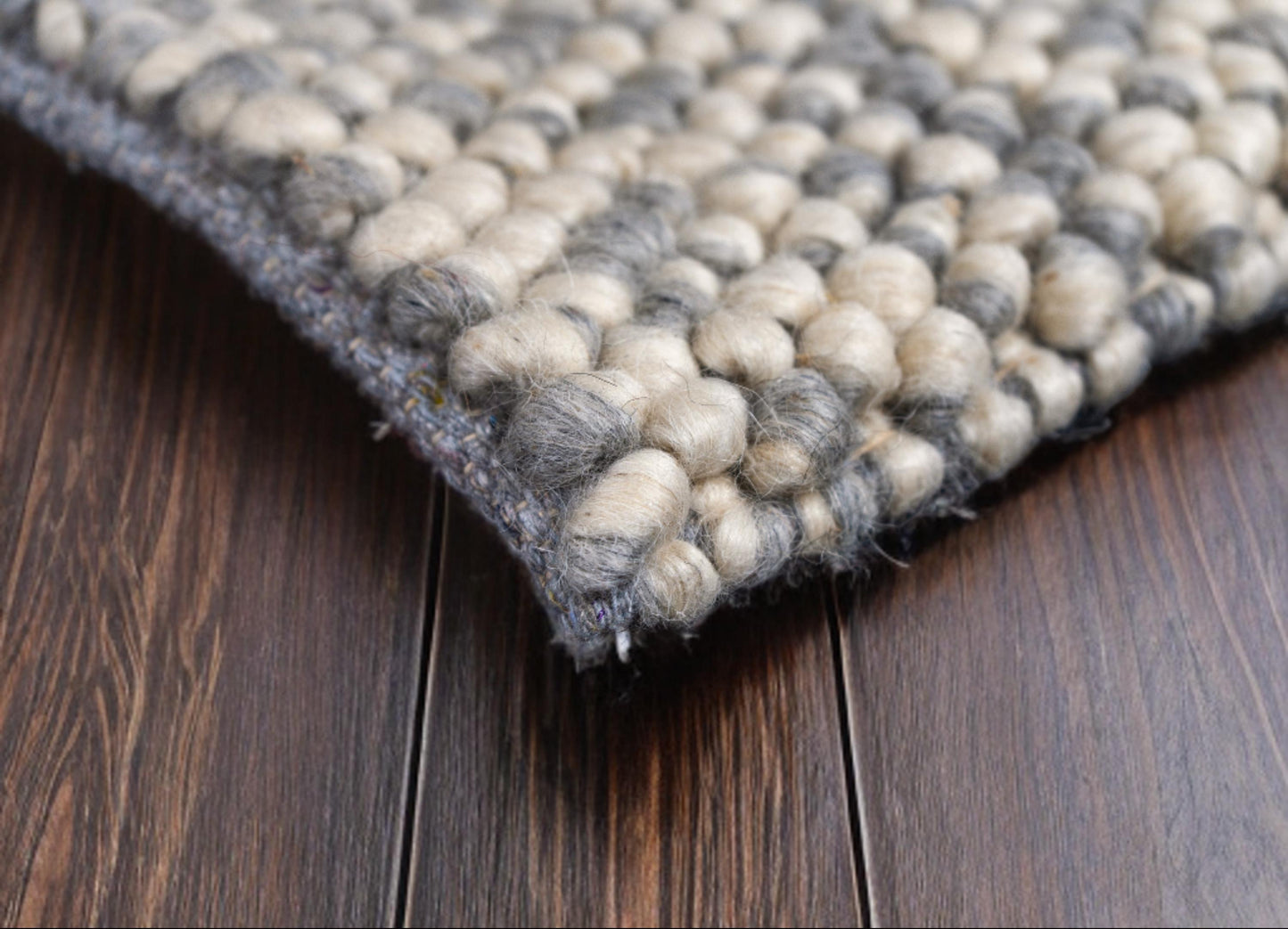 Custom Chunky Wool Gray Rug โ Handwoven Neutral Gray and Off-White Area Rug โ Modern Rustic Rug for Living Room, Bedroom, and Entryway
