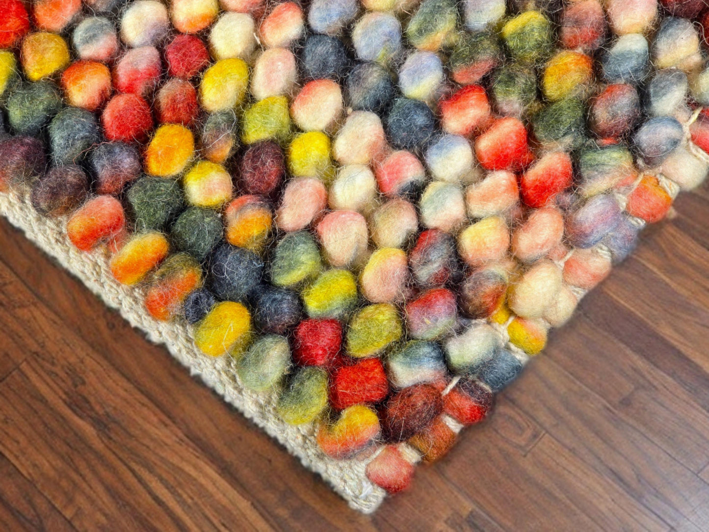 Chunky Multi color Loop Rug – Handcrafted New Zealand Wool Rug, Vibrant Eco-Friendly Area Rug, Custom Sizes Available