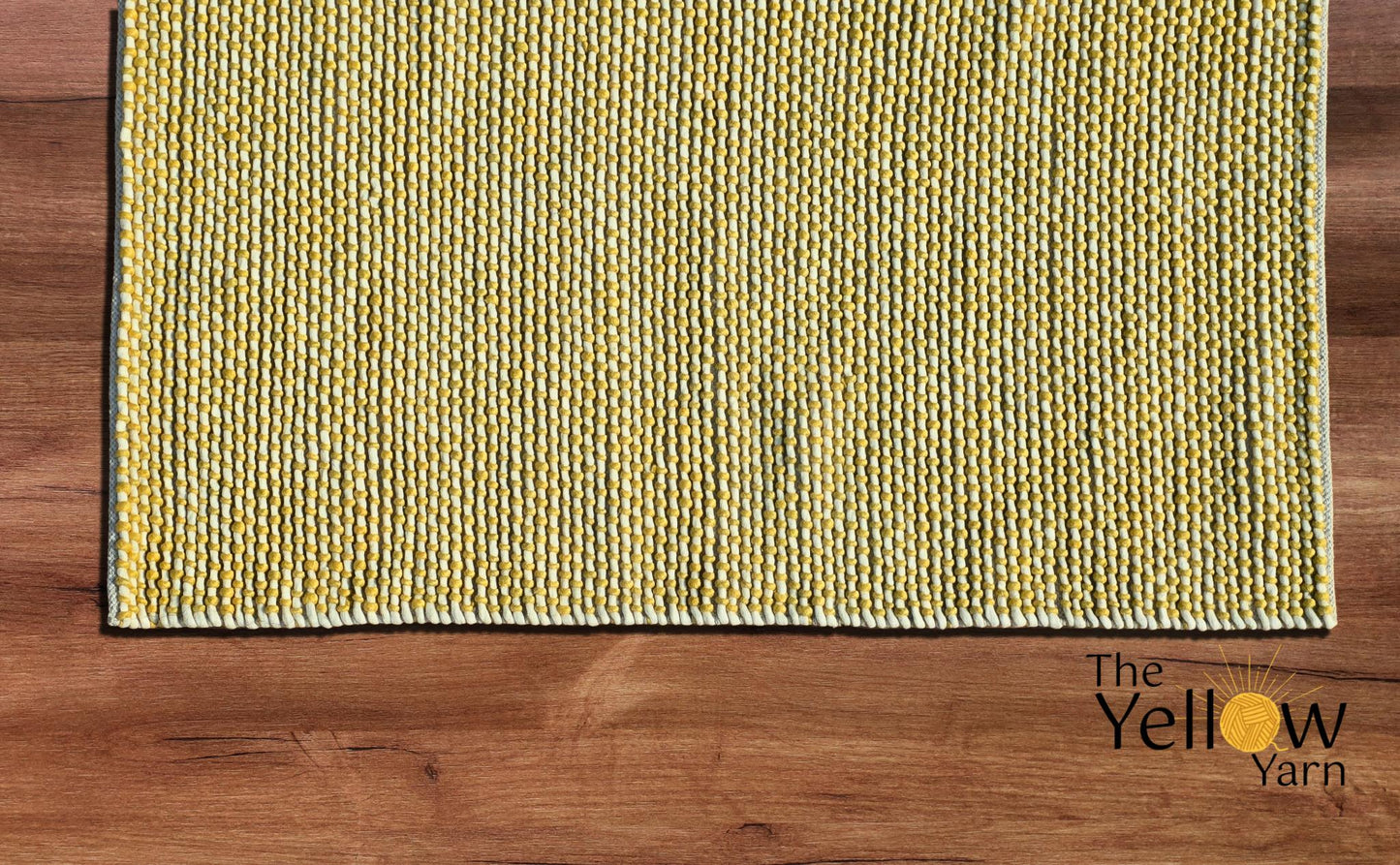 Custom Yellow & Ivory Wool Rug – Handwoven Loop Texture | 100% New Zealand Wool | Boho Modern Area Rug | Made in India