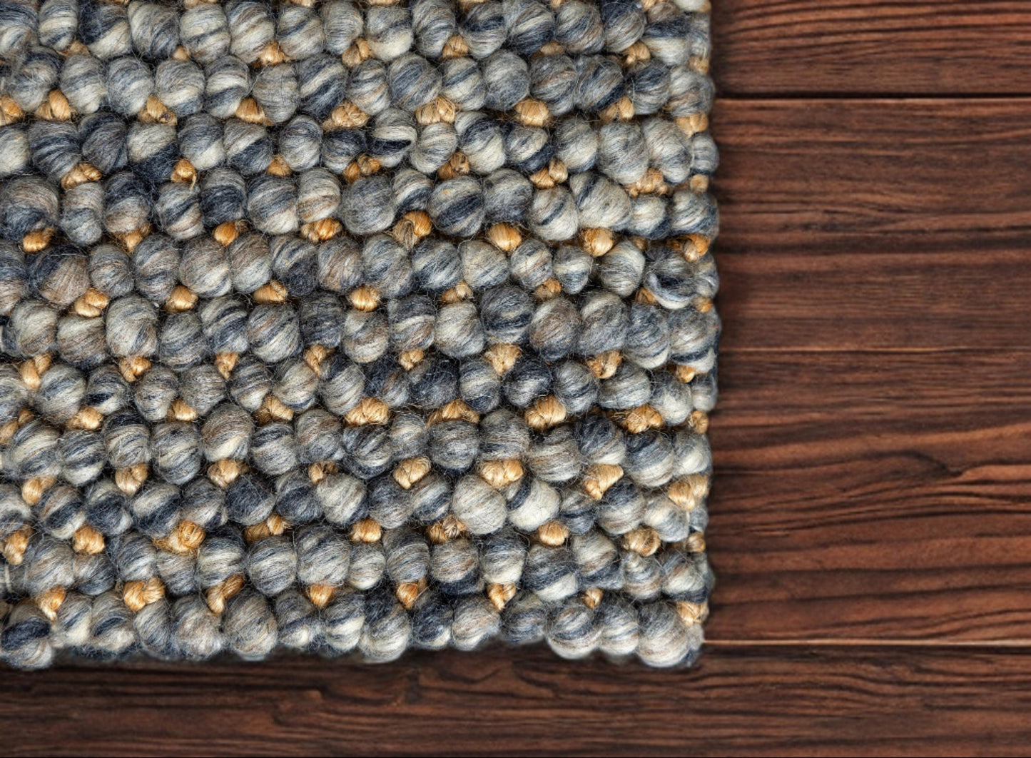 Handwoven Chunky Loop Wool Wool and Jute Area Rug- Grey & Beige New Zealand Wool, Eco-Friendly, Custom Sizes, Boho and Modern Decor