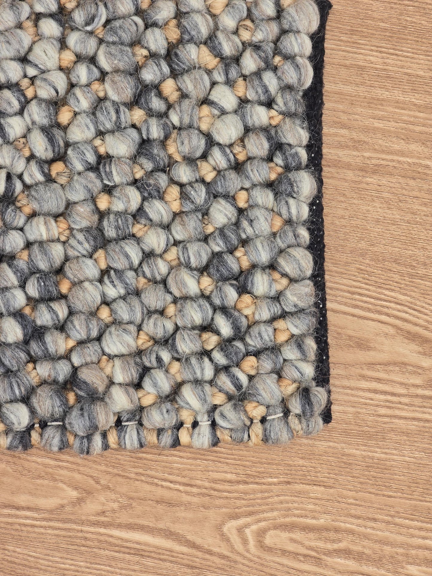 Handwoven Chunky Loop Wool Wool and Jute Area Rug- Grey & Beige New Zealand Wool, Eco-Friendly, Custom Sizes, Boho and Modern Decor