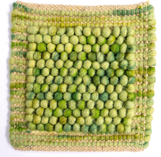 Custom Chunky Green Wool Rug – Handwoven Nature-Inspired Loop Rug – Eco-Friendly Area Rugs in All Sizes