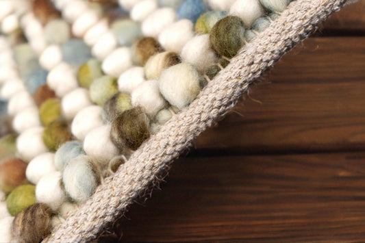 Handwoven Chunky Loop Wool Rug - Multicolor New Zealand Wool, Eco-Friendly, Custom Sizes, Boho and Modern Decor